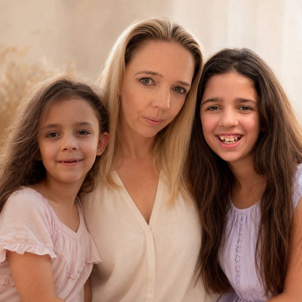 Donne and her daughters in the UAE